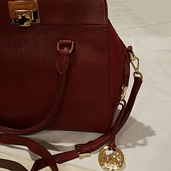 New Michael Kors satchel tote handbag red leather - Picture 2 of 11